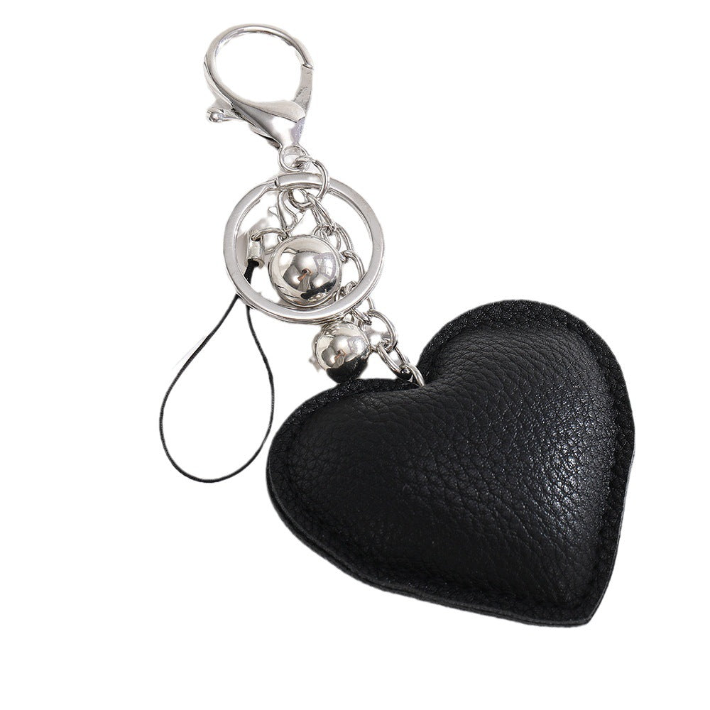 Wholesale 10pcs Heart Leopard Print Rhinestone Keychain